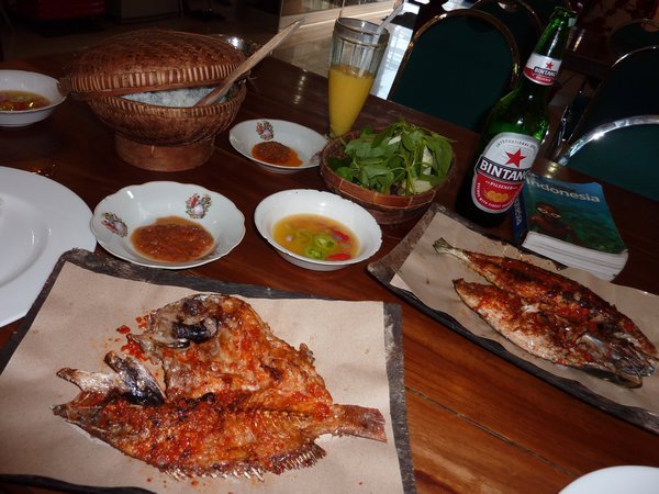 Ambon - Our Ikan Bakar (grilled fish) at Dede Restaurant