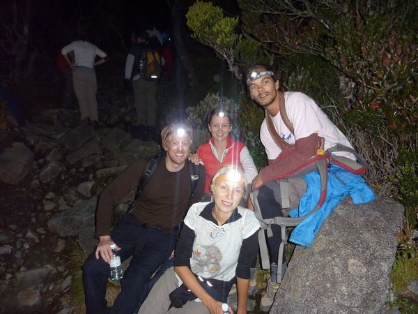 Mount Kinabalu - Stuart, Charlotte and us early morning to the summit