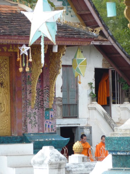 Monk hiding at Luang Prabang temple