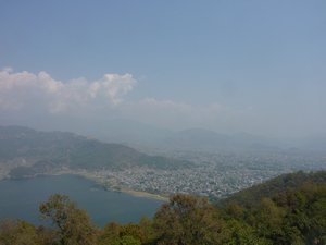 View over Pokhara from the Peace Pagoda