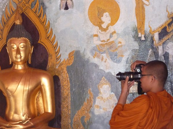 Photographer-monk at Doi Suthep, Chiang Mai