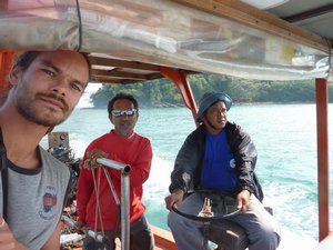 Me and the boatmen on the way to Koh Chang