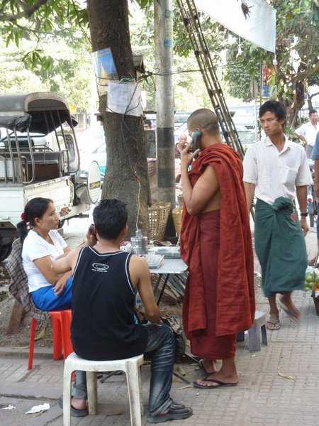 Monk talking with his mom