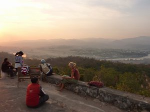 Sunset view in Hsipaw from hilltop pagoda