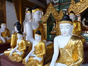 Buddhas at Schwedagon Pagoda