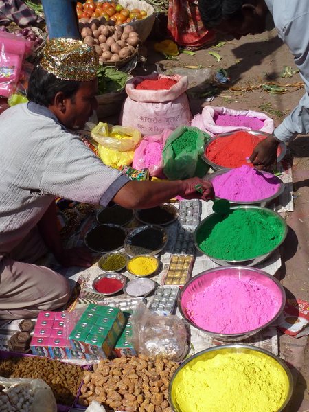 Selling colorant for the Holi festival