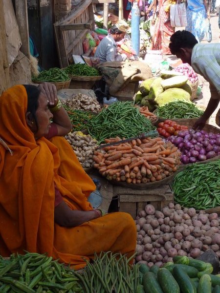 Selling veggies in Bodhgaya