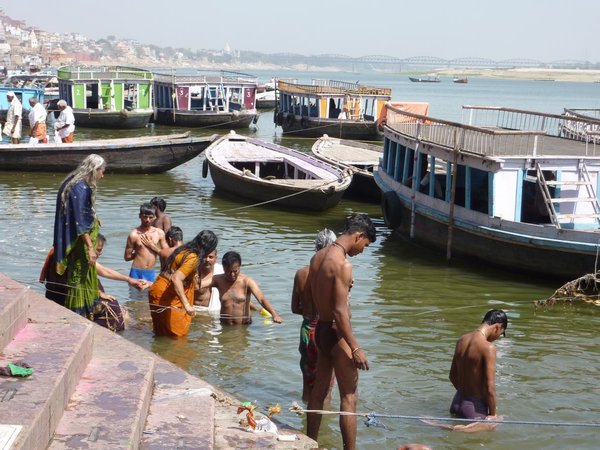 People bathing in the holy Ganges