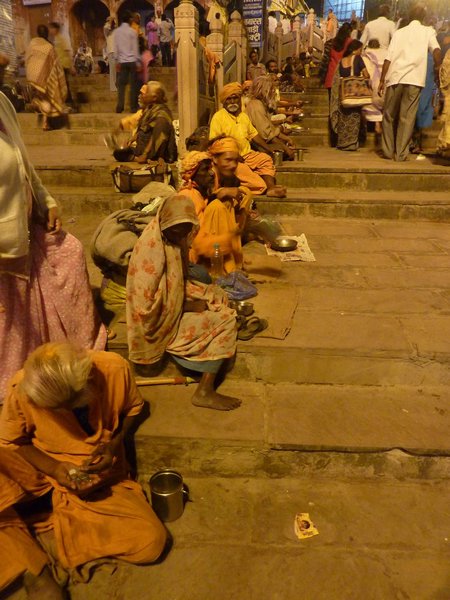 Beggars at the main ghat in Varanasi