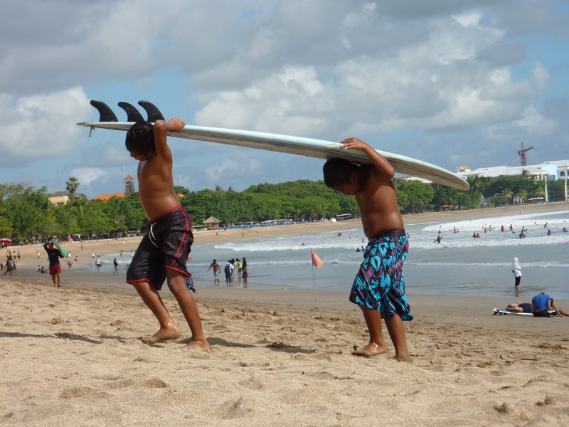 Bali - Local kids surfing