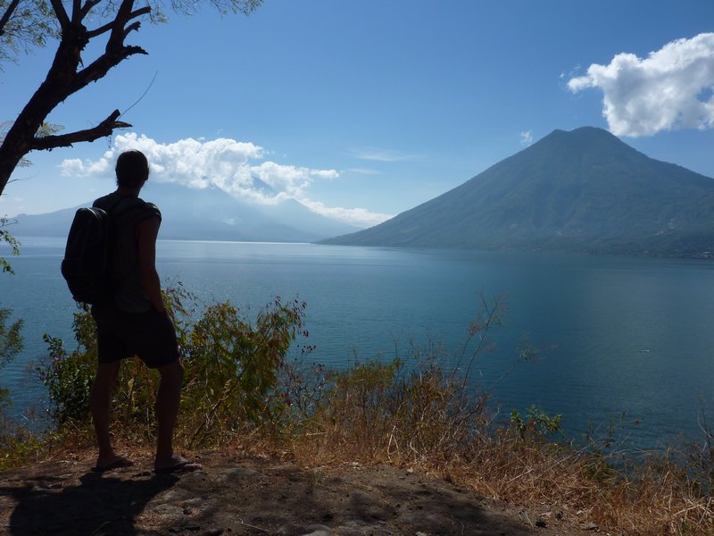 Lago de Atitlan - View to San Pedro Volcano