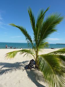 Placencia - Backpack on beach