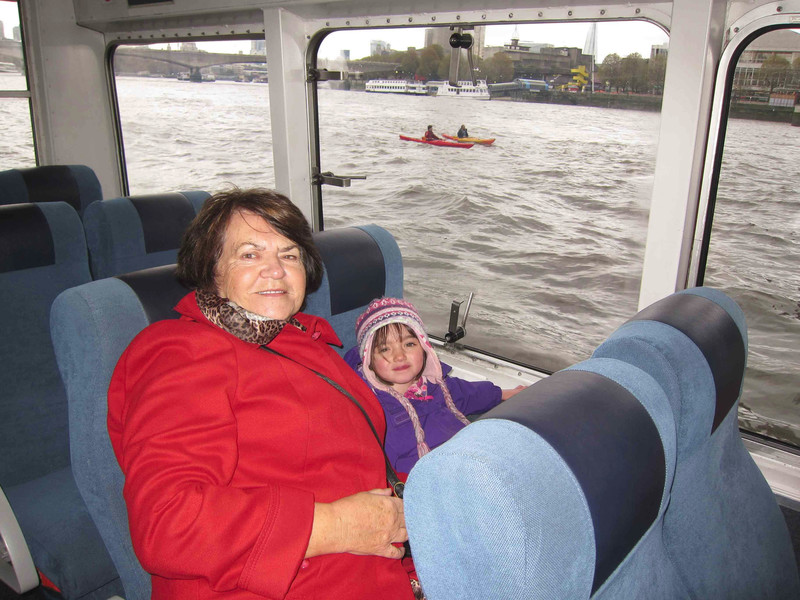 Nanny relaxing and enjoying the riverbus