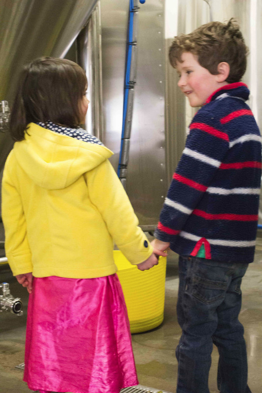 If G is nervous, she'll reach out and hold J's hand.  Here, he's reassuring her about a leaky pipe.