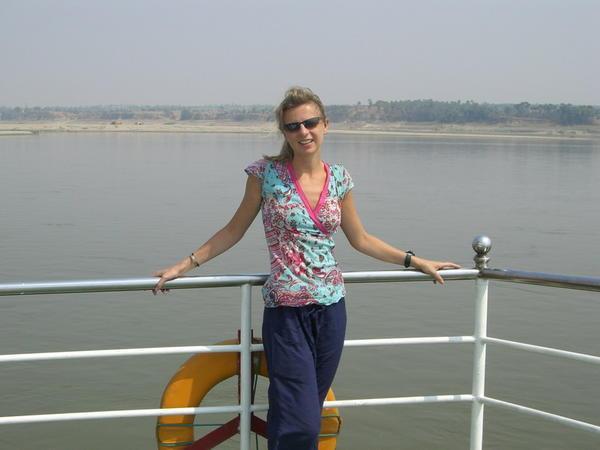 Stef on the Ayerwaddy (Irrawaddy) River