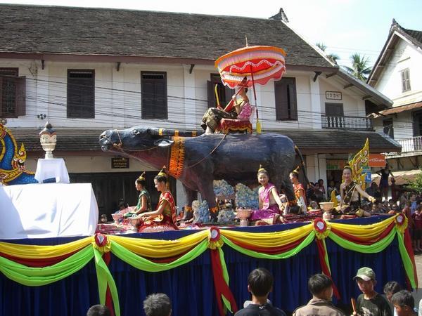 Miss Luang Prabang 2006 (she's the one on top of the water buffalo)