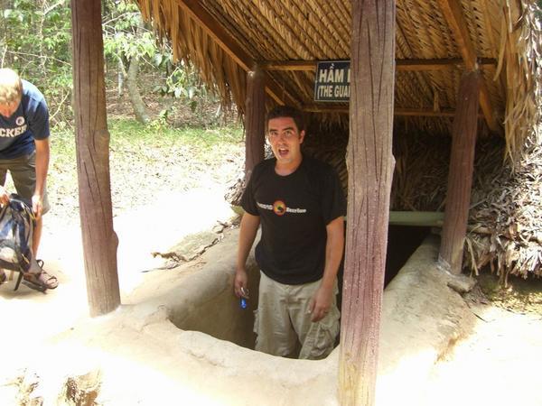Steve coming out of the last stretch of the Cu Chi tunnels