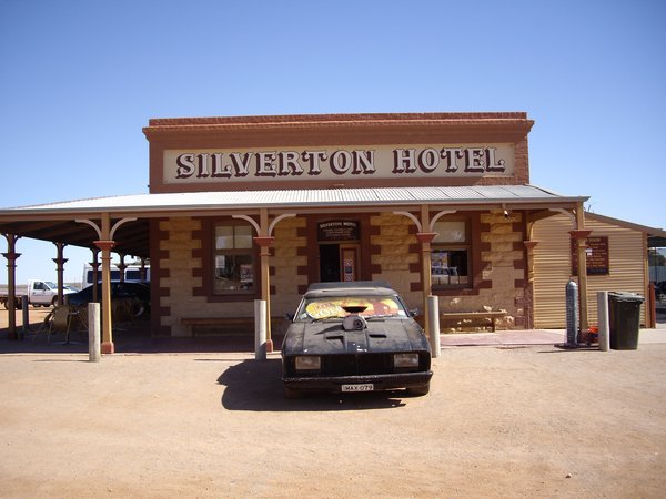 Silverton Hotel and Mad Max II car