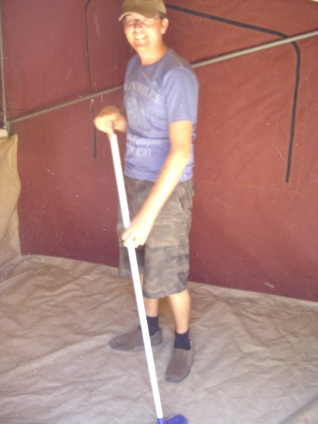 Richie doing the housework!