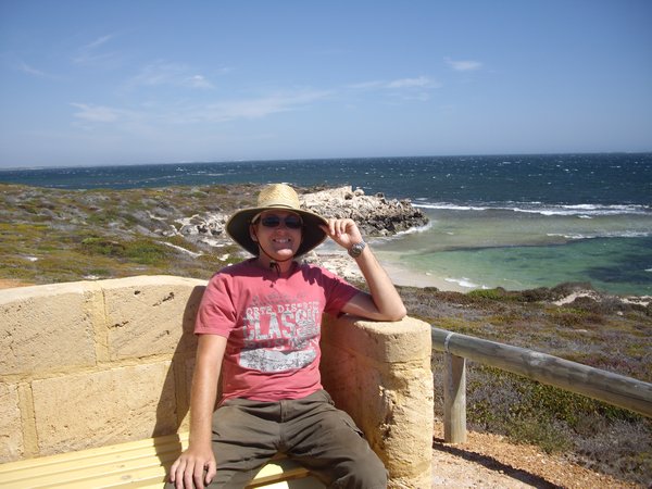 Rich on the Grandad seat at the scenic lookout!