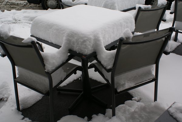 snowed under tables