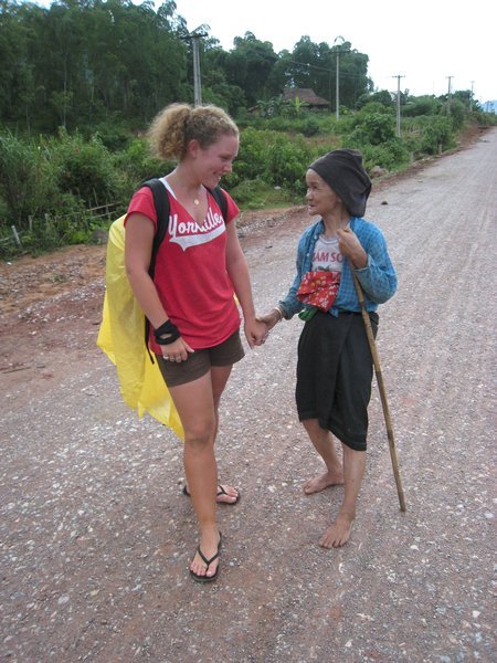 Sasha sharing a moment along the trail in the Hoa Binh Province
