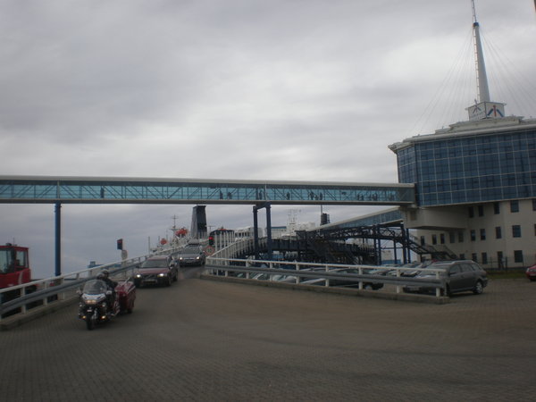 Arriving at ferry dock