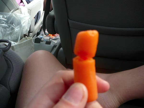 looks like a beaver got this carrot...