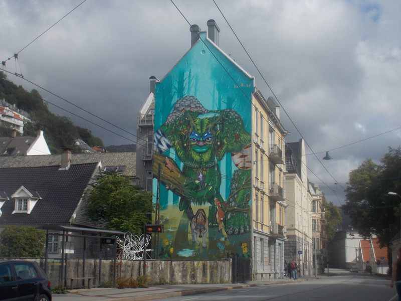 Troll mural in Bergen