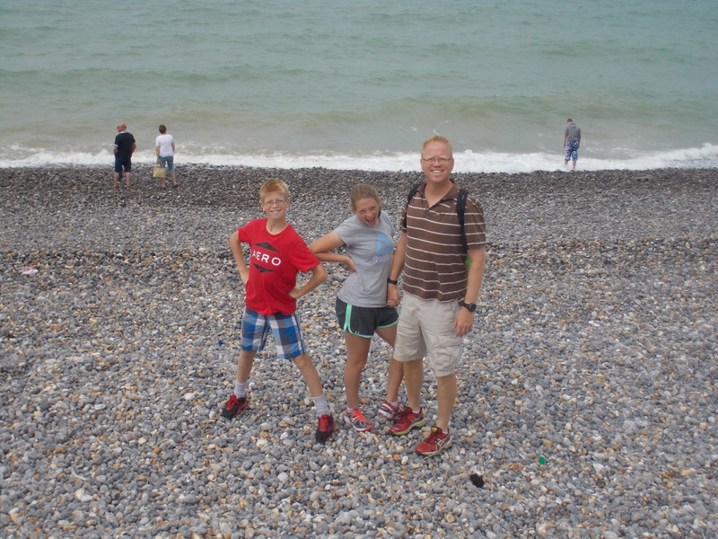 Kids on beach with Nigel