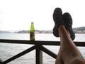 Relaxing with a tusker...