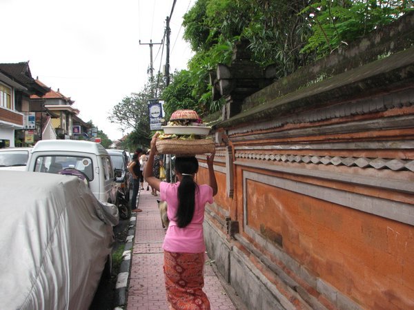 Woman Carrying Offerings, Ubud