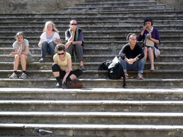 Resting on Steps, San Gimignano