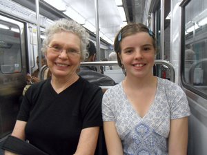 Marian and Ella on the Metro