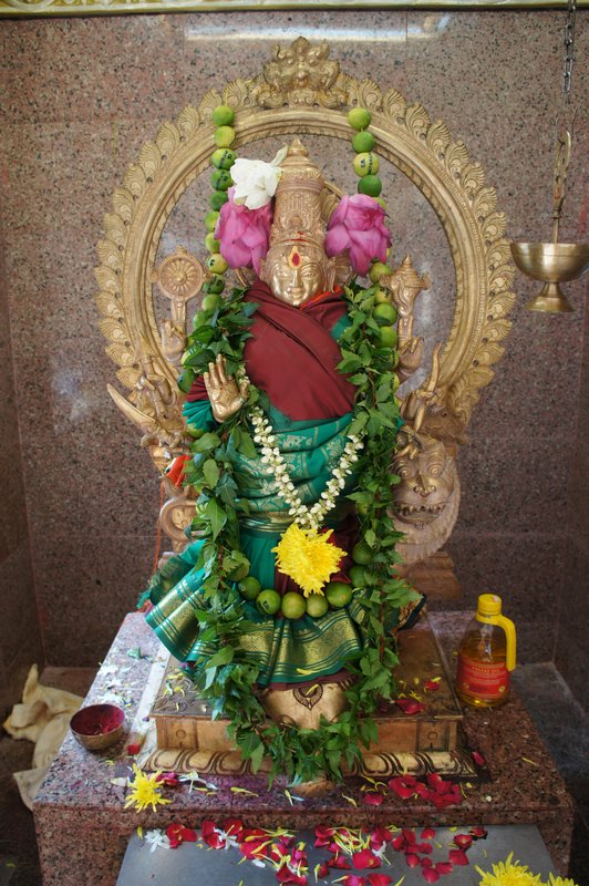 Indian Statue, Clothed and Flowered