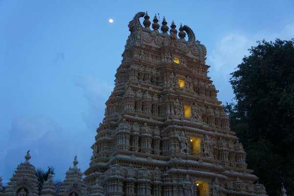 Temple and Full Moon