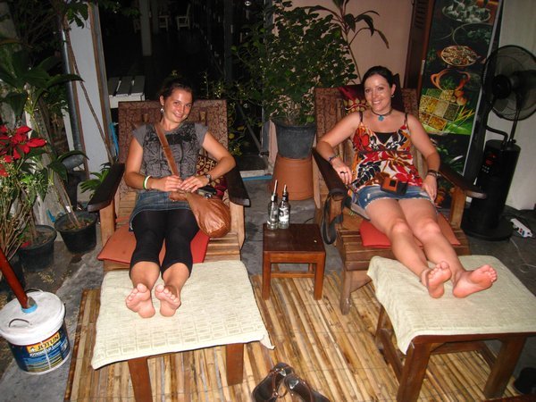 Foot massage to celebrate Anne's birthday