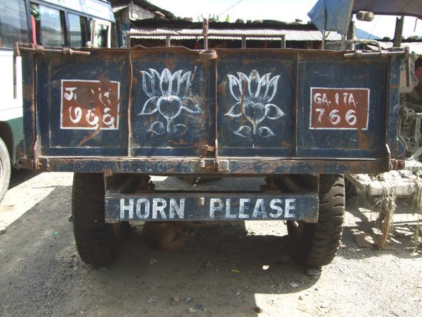 Lorry rear slogan