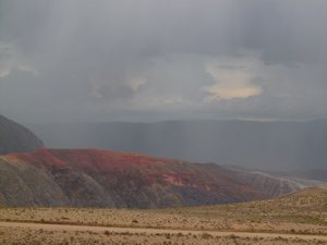 The rain turning mountains red