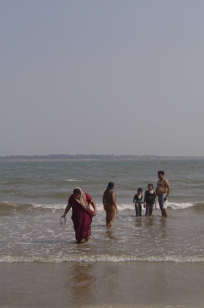 Indian family swimming