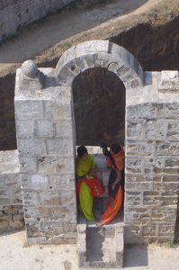 Diu fort and visitors