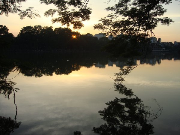 Sun set at Hoan Kiem Lake