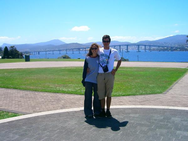 Me & Matt in front of the Hobart Bridge