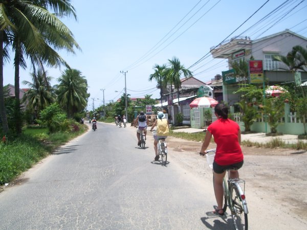 Cycling to the beach