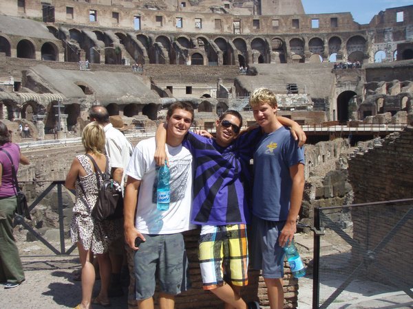 Danny, Ramsey and Jake inside the Coliseum