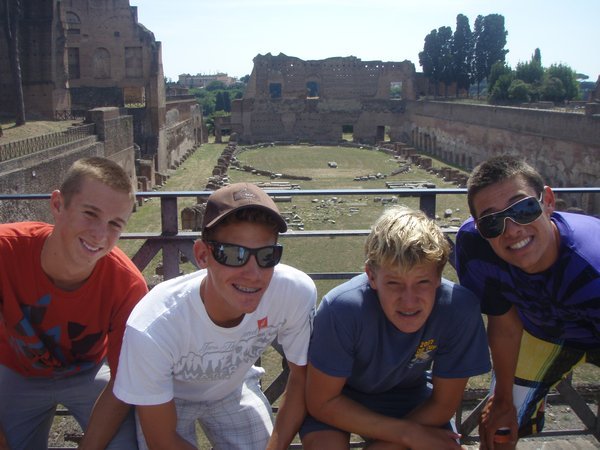 Chris, Bruk, Danny and Ramsey in front of Domecian's Palace
