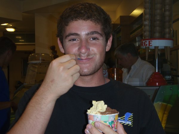 Chuck enjoying the gelato