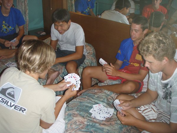 More card playing in the rooms