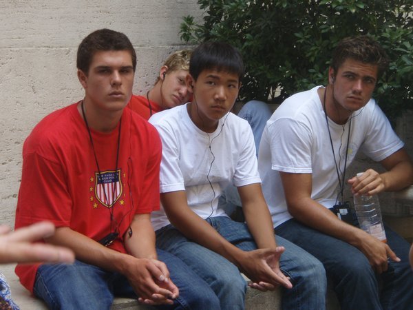 Jake, Danny, Jon and PJ listening to the tour guide