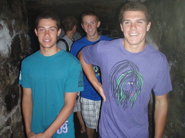 Ramsey, Chris and Jake inside the labyrinth